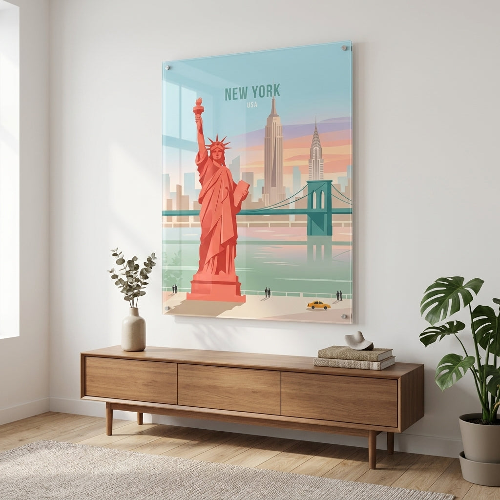 DOTCOMCANVAS® New York Acrylglasbild im Wohnraum