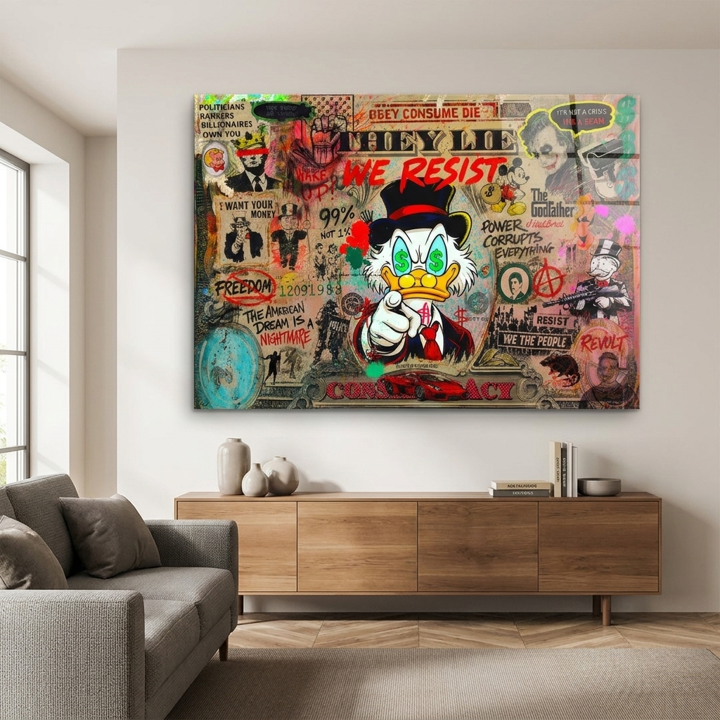 WAKE UP! - Acrylglasbild Raum Mockup