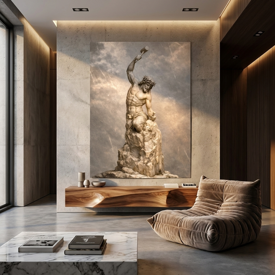 DOTCOMCANVAS Jesus Sculpture Poster Room