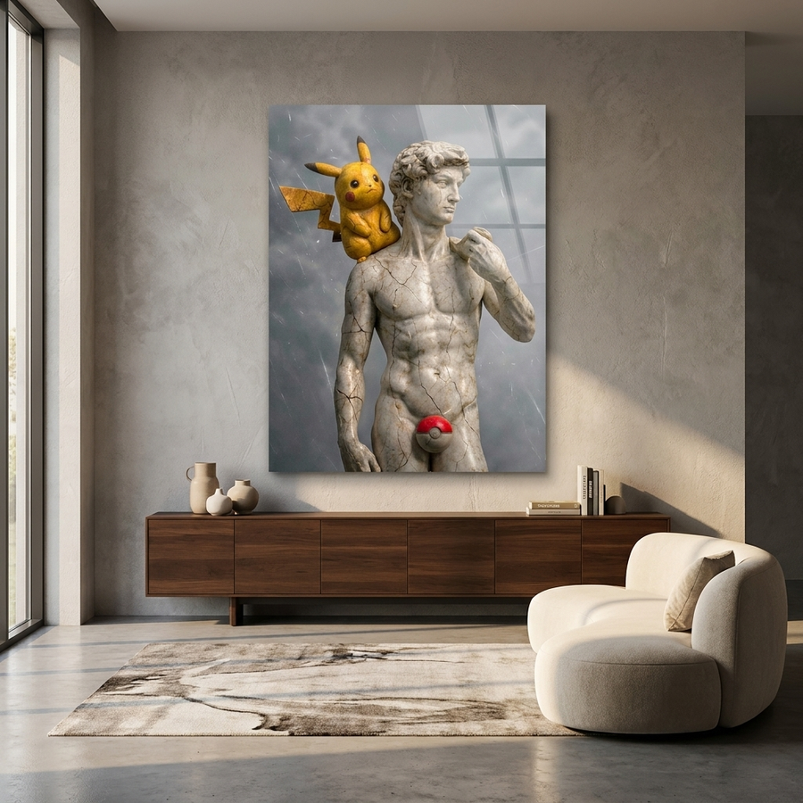 DOTCOMCANVAS Electro Mouse David Sculpture Acrylglas Room