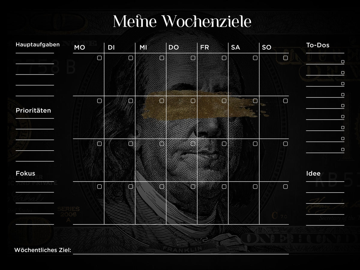 Poster Meine Wochenziele Task Planner DIN A1
