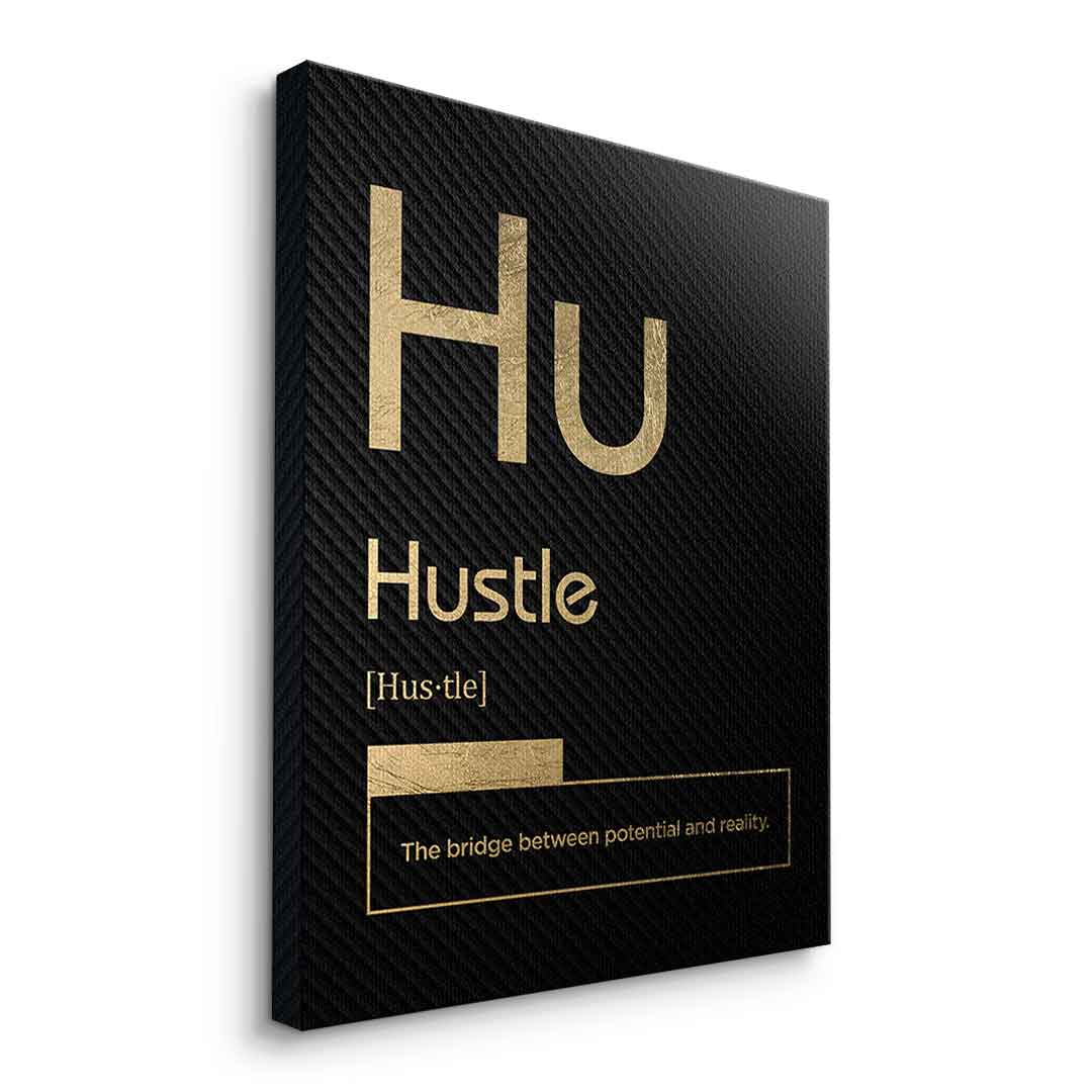 Hustle Leinwandbild Version Schwarz – Seitenansicht ohne Rahmen | DOTCOMCANVAS® Wandbild