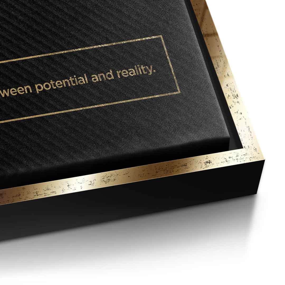 Hustle Leinwandbild Version Schwarz – Rahmendetail Gold | DOTCOMCANVAS®