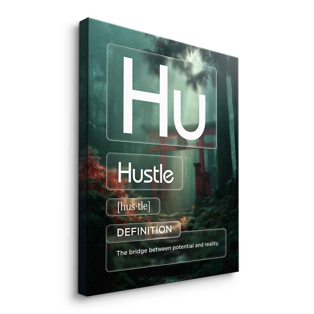 Hustle Leinwandbild Version Farbig – Seitenansicht ohne Rahmen | DOTCOMCANVAS® Wandbild