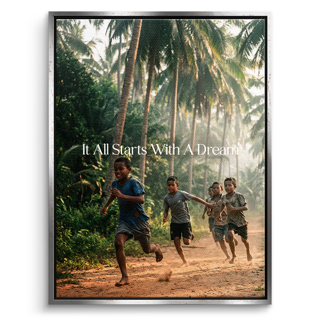 Dream Track&Field Leinwandbild Front Silber