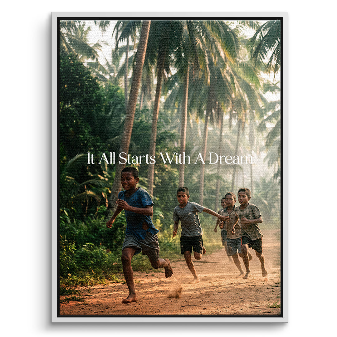 Dream Track&Field Leinwandbild Front Weiß