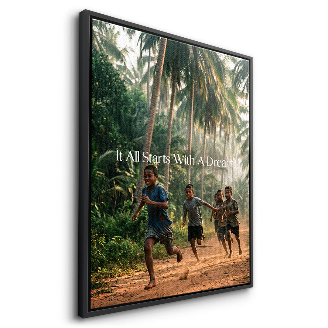 Dream Track&Field Leinwandbild Seitenansicht Schwarz