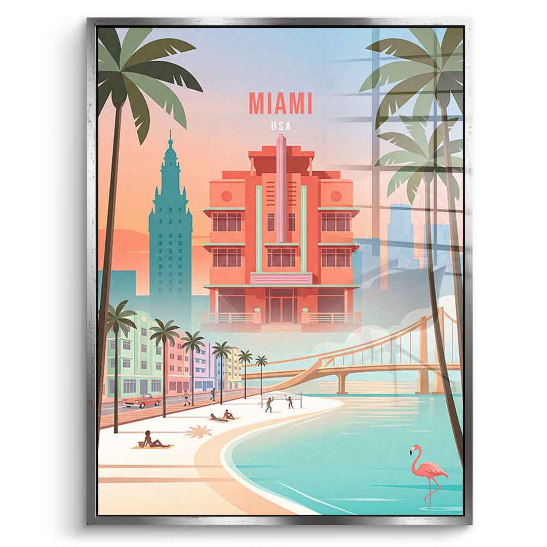 DOTCOMCANVAS Miami Acrylglasbild Seitenansicht silber