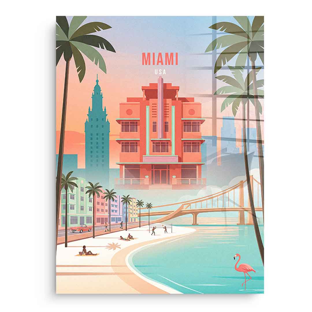 DOTCOMCANVAS Miami Acrylglasbild Seitenansicht gold