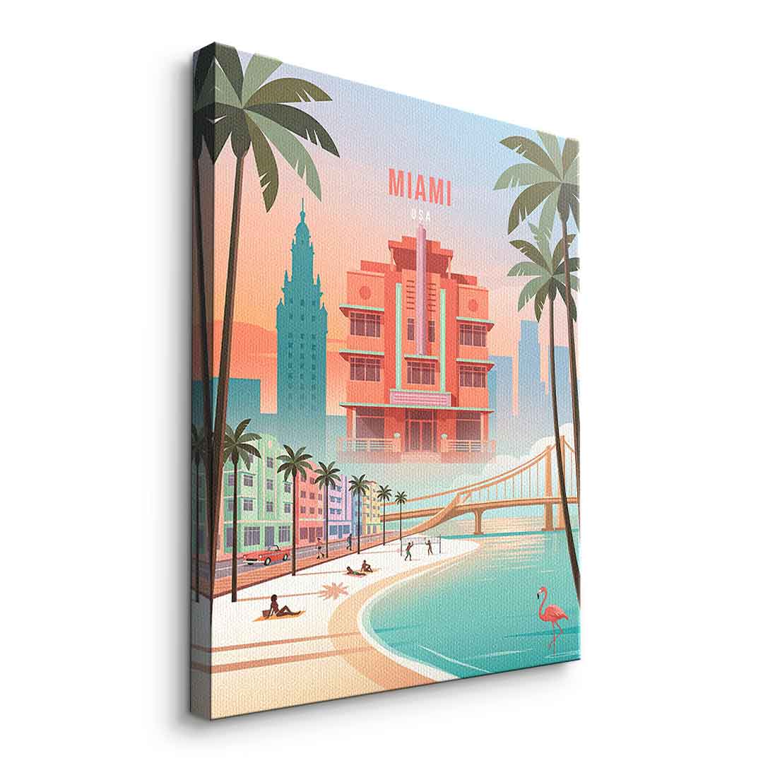 DOTCOMCANVAS Miami Leinwandbild Echtheitszertifikat