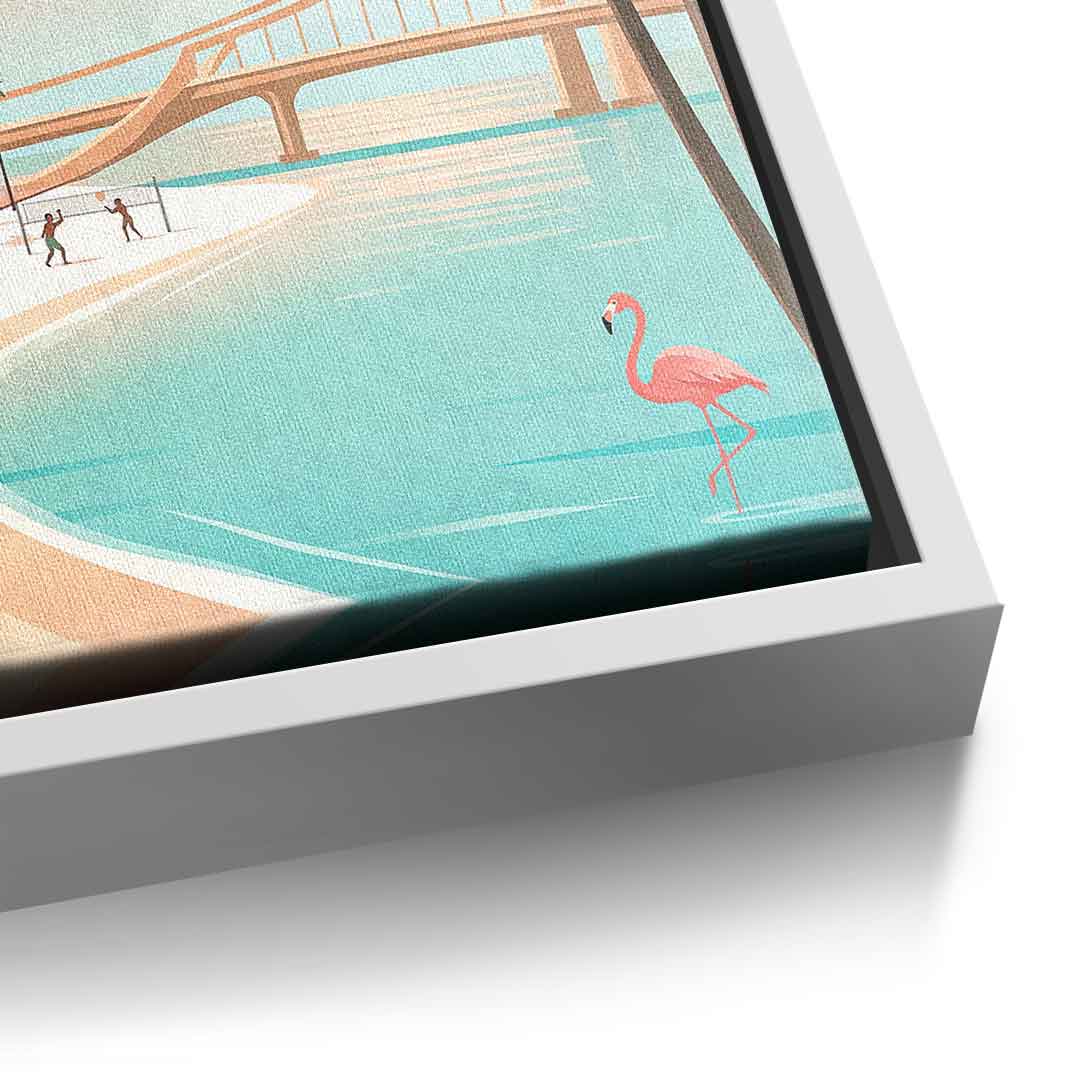 DOTCOMCANVAS Miami Leinwandbild Vorderansicht mit weissem Rahmen