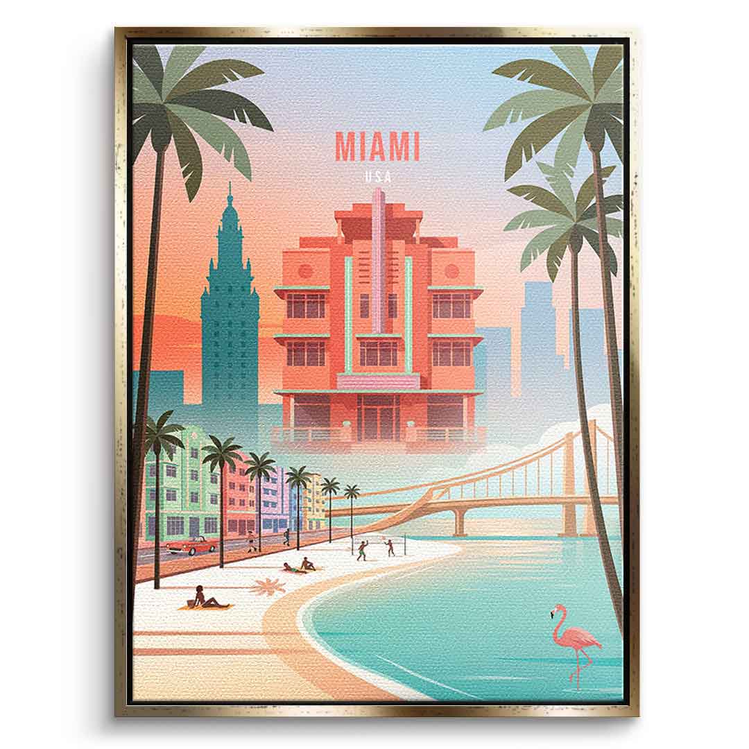 DOTCOMCANVAS Miami Leinwandbild Seitenansicht silber