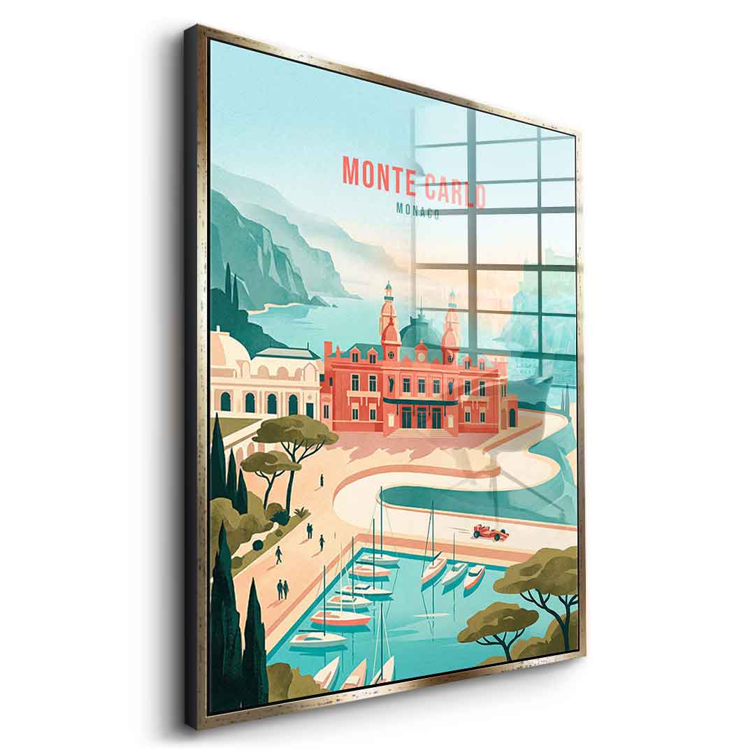 DOTCOMCANVAS Monte Carlo Acrylglasbild Seitenansicht silber