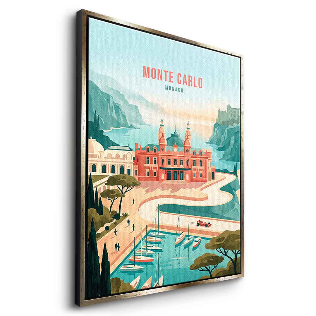 DOTCOMCANVAS Monte Carlo Leinwandbild Seitenansicht gold