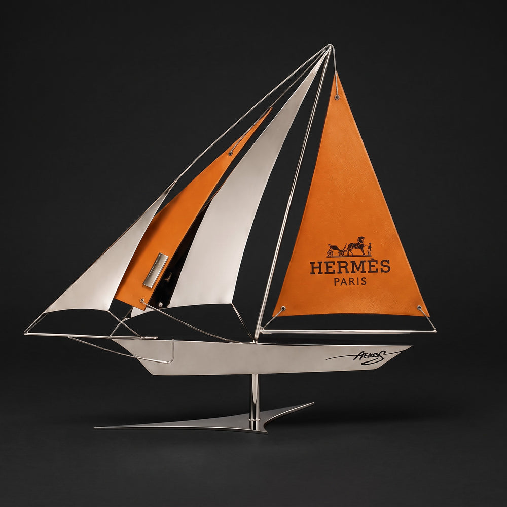 NAOR Hermès Sailboat Silver Pop-Art-Segelboot-Skulptur