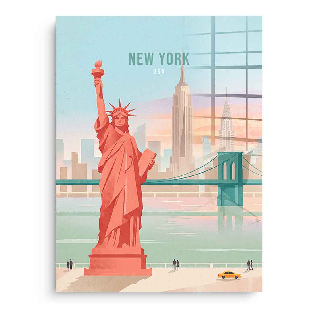 DOTCOMCANVAS New York Acrylglasbild Vorderansicht ohne Rahmen