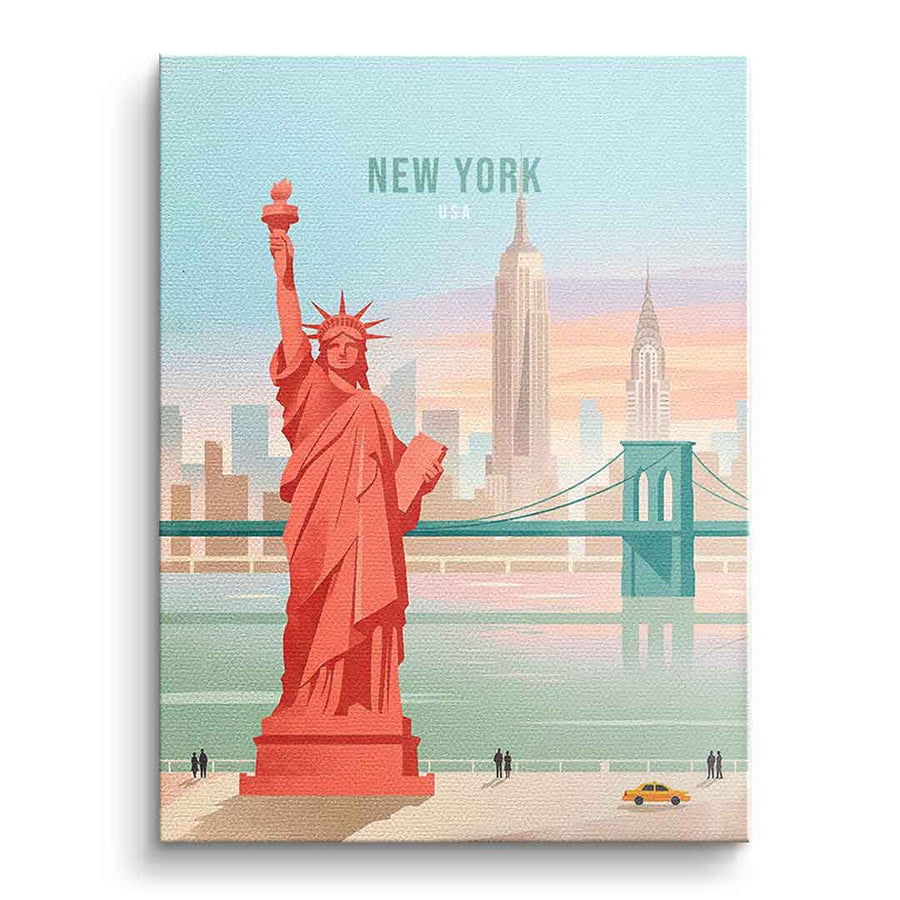 DOTCOMCANVAS New York Leinwandbild Vorderansicht ohne Rahmen