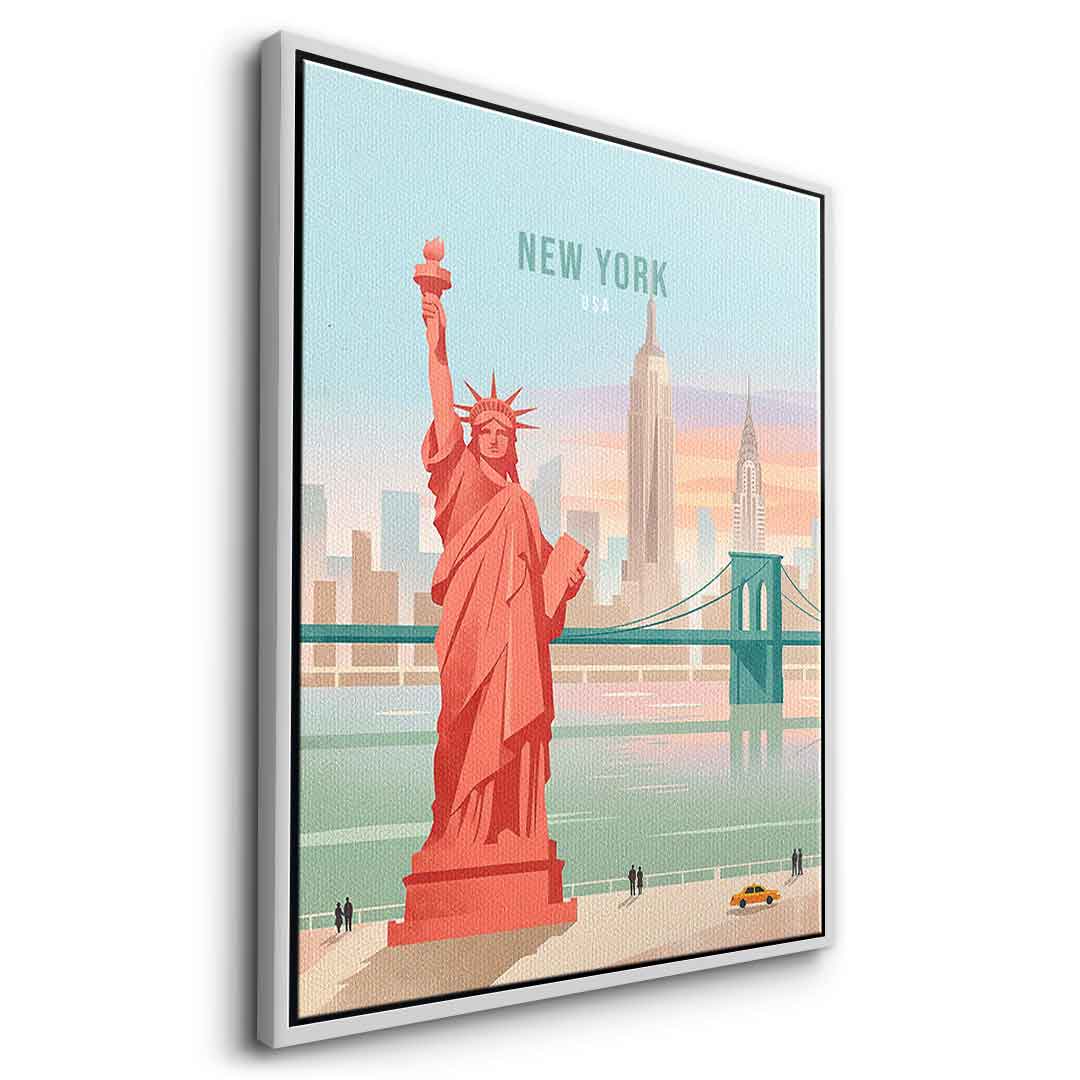 DOTCOMCANVAS New York Leinwandbild Seitenansicht silber