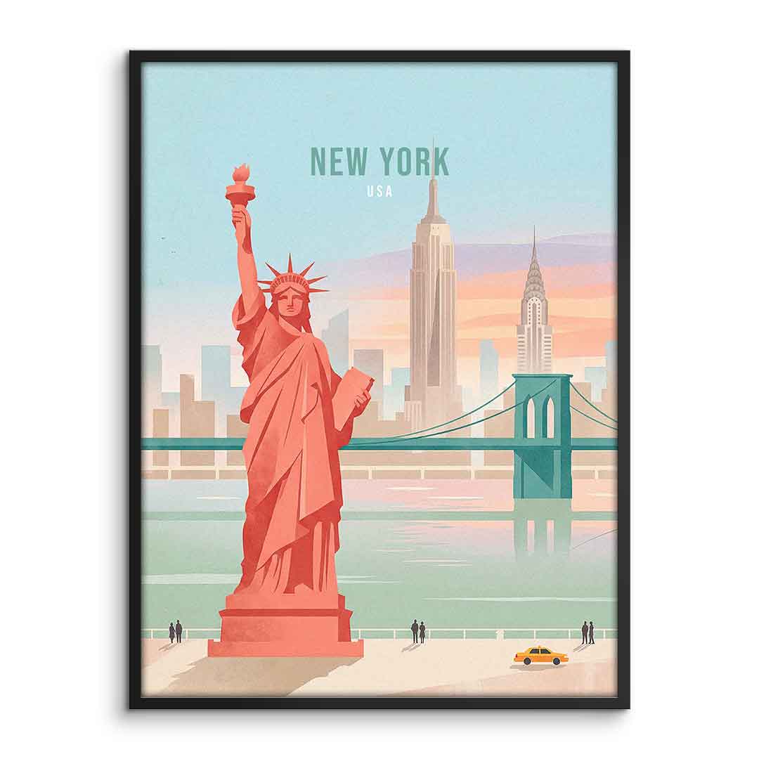 DOTCOMCANVAS New York Poster mit Bilderrahmen Front