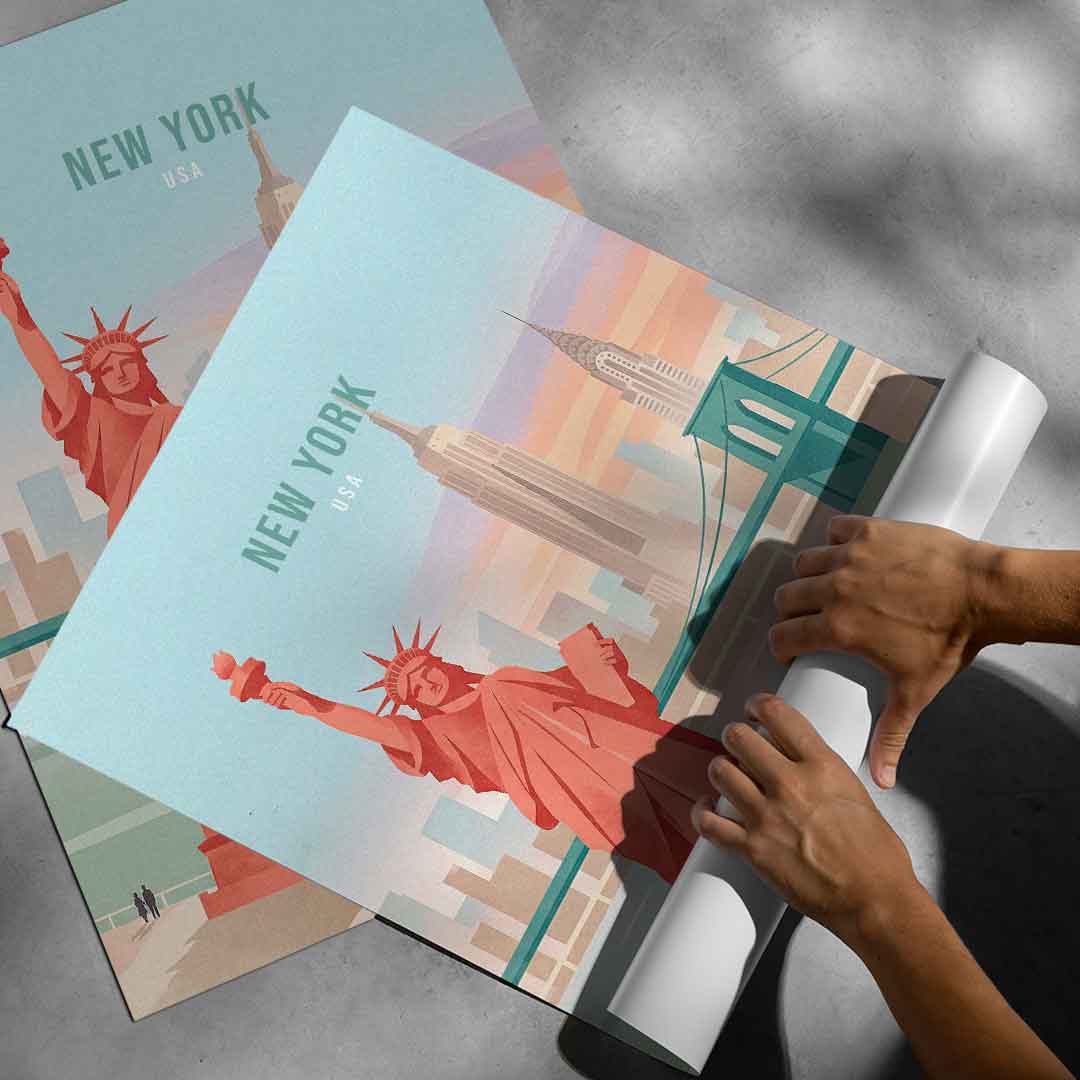 DOTCOMCANVAS New York Poster aufgerollt