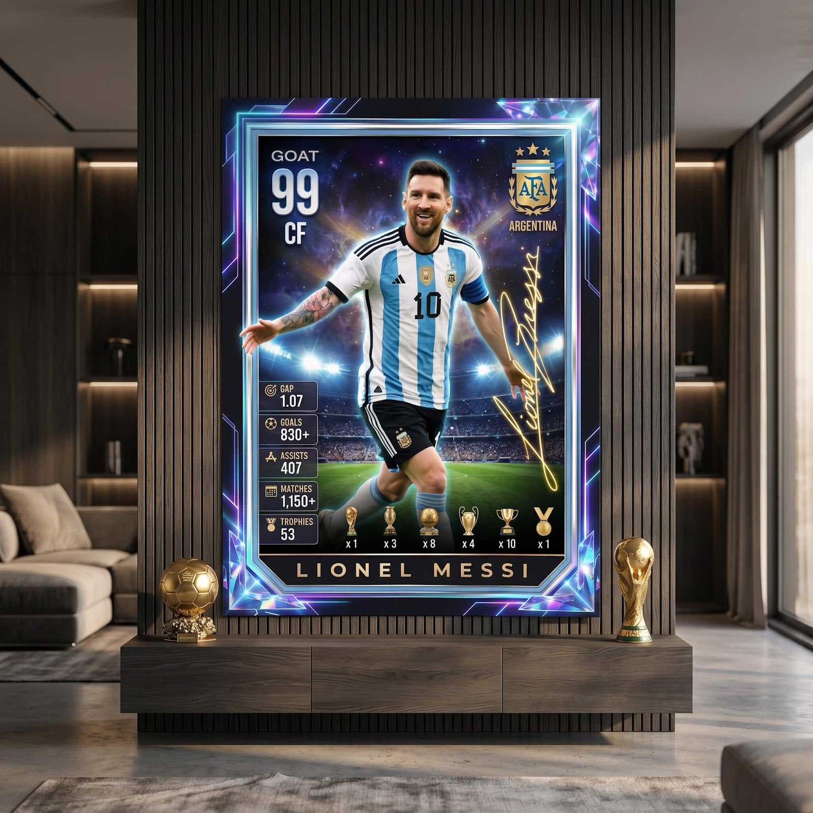 Messi Trade Card Poster Raumansicht
