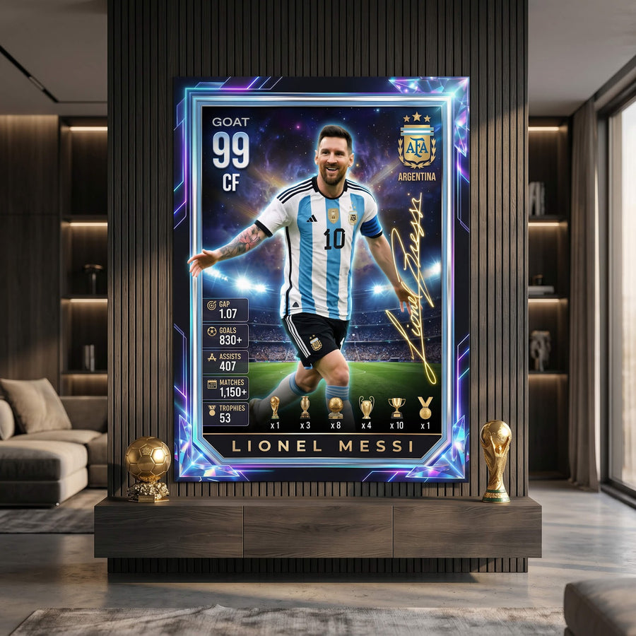Messi Trade Card Poster Raumansicht