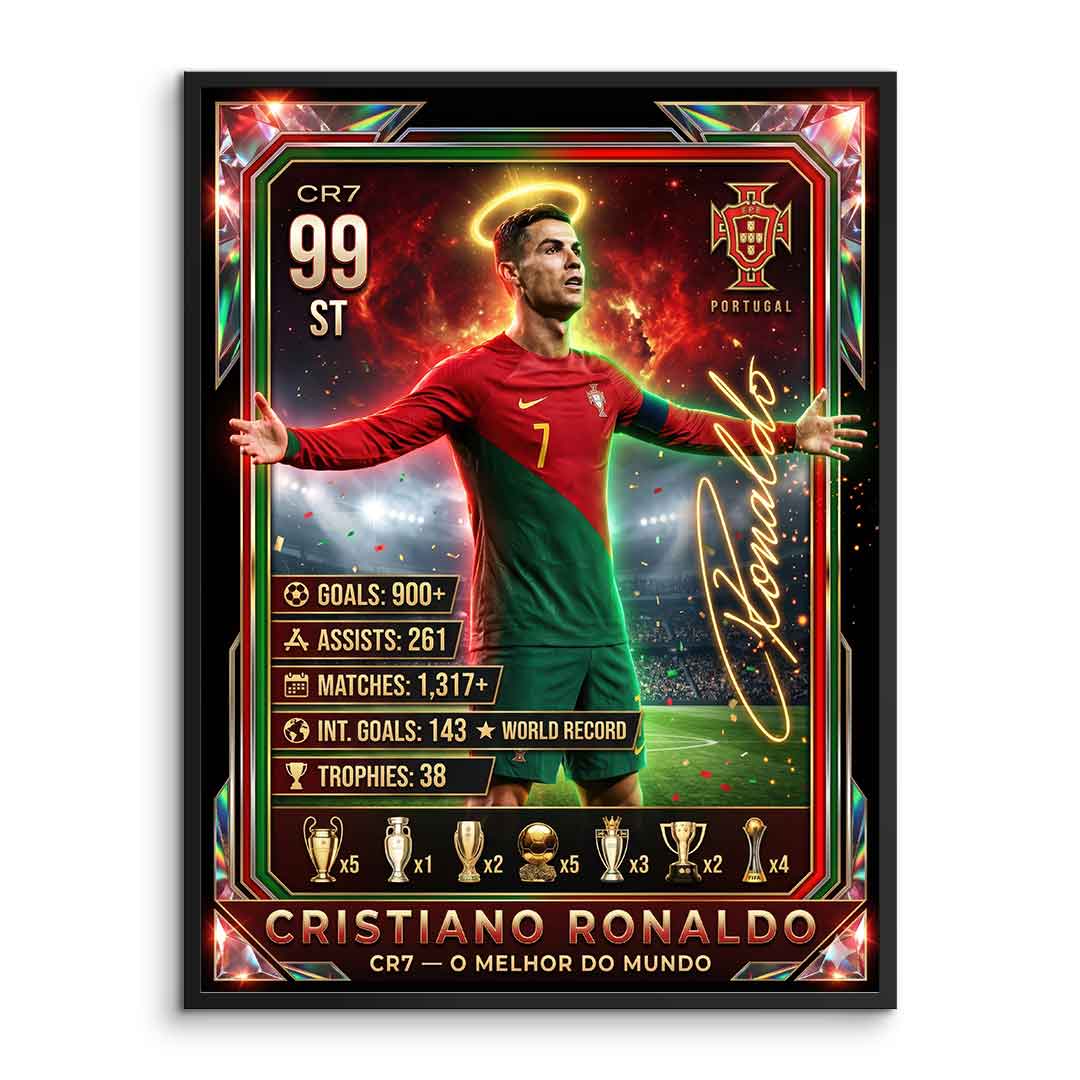 Ronaldo Trade Card Poster gerahmt