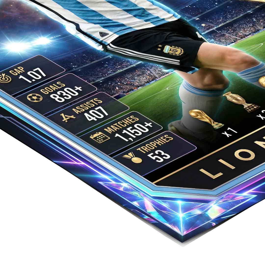 Messi Trade Card Poster Eckdetail