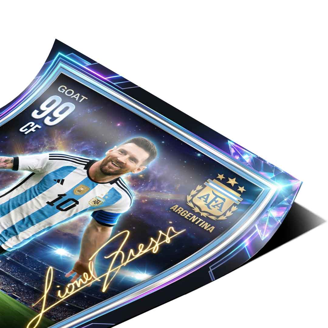 Messi Trade Card Poster Eckdetail