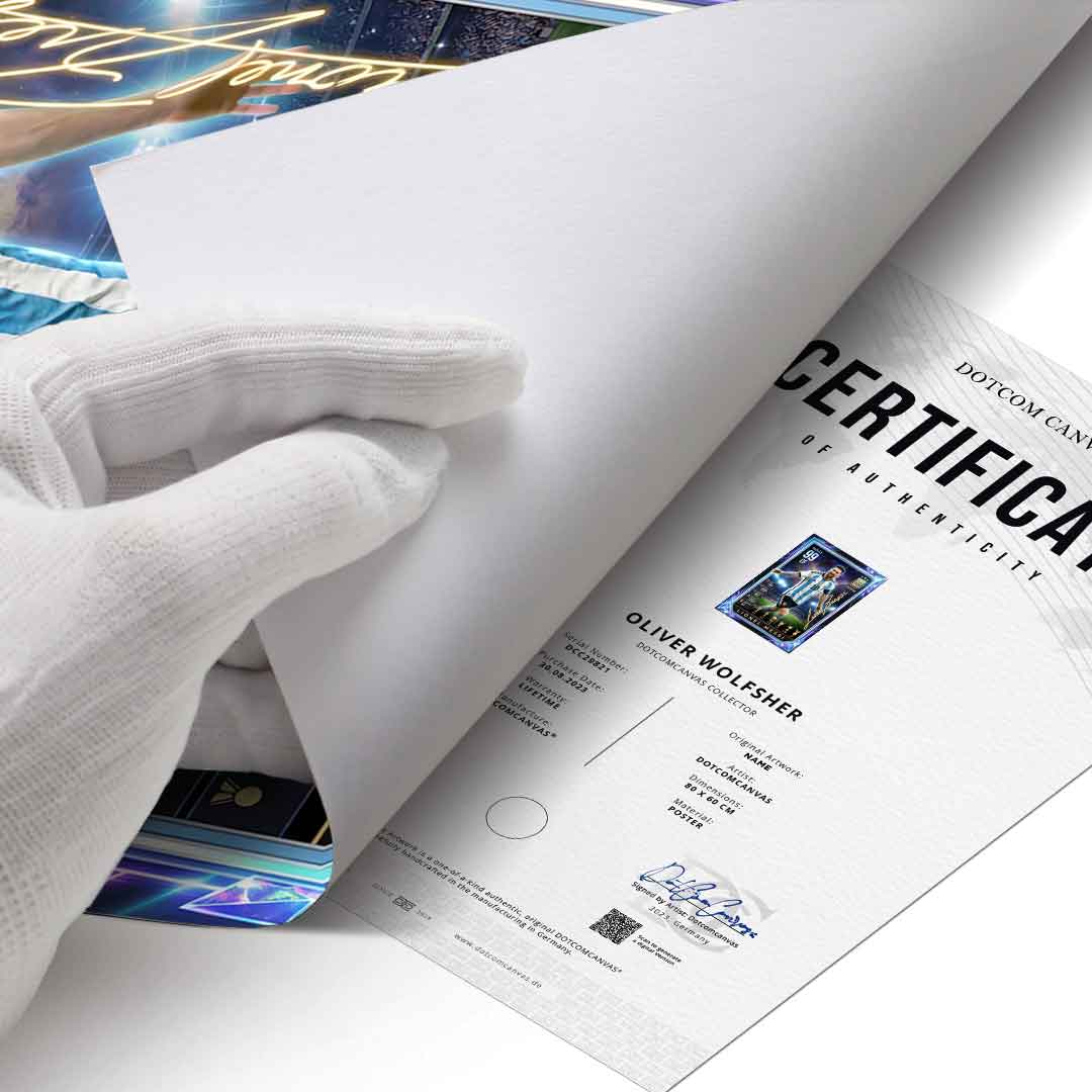 Messi Trade Card Poster Zertifikat