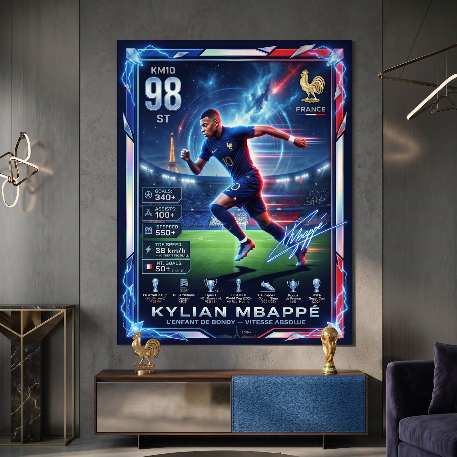 Mbappé Poster Raum-Mockup
