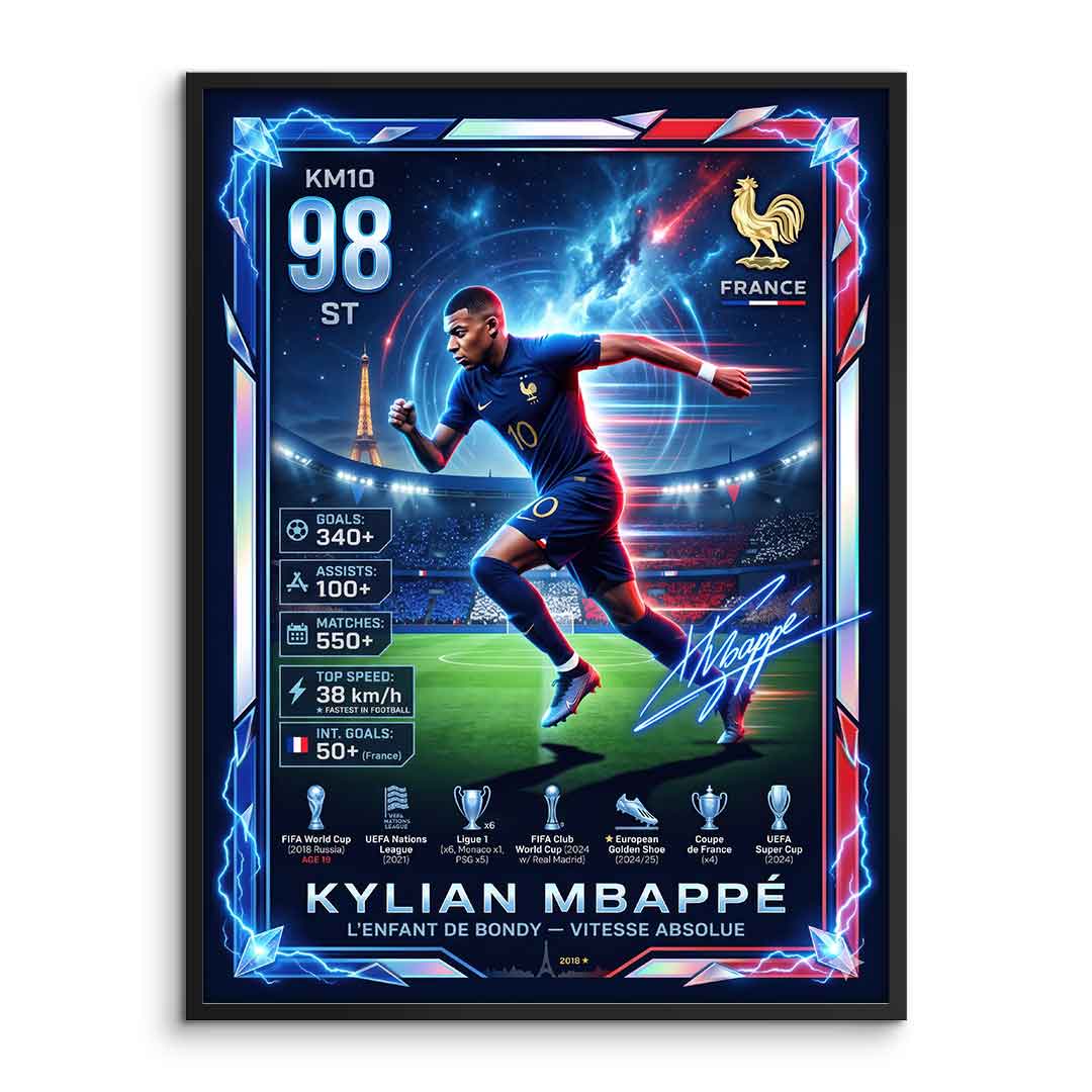 Mbappé Poster im Rahmen