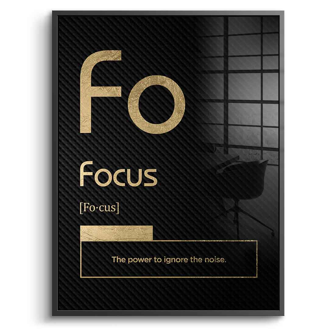 DOTCOMCANVAS® Focus (Fo) Acrylglasbild Version Schwarz – Echtheitszertifikat