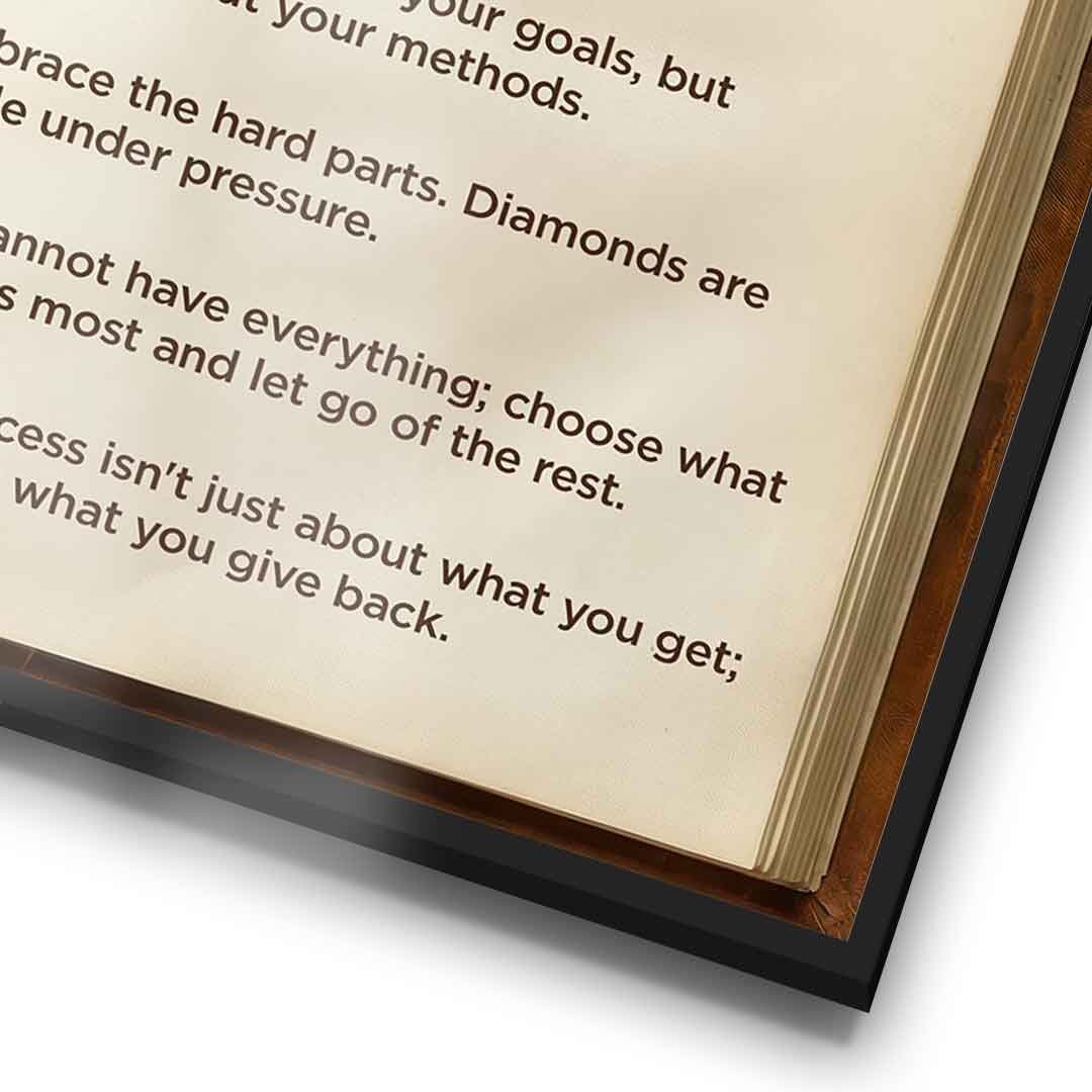DOTCOMCANVAS® Success book Poster – gerahmtes Detail