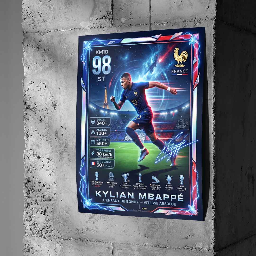 Mbappé Poster an Betonwand