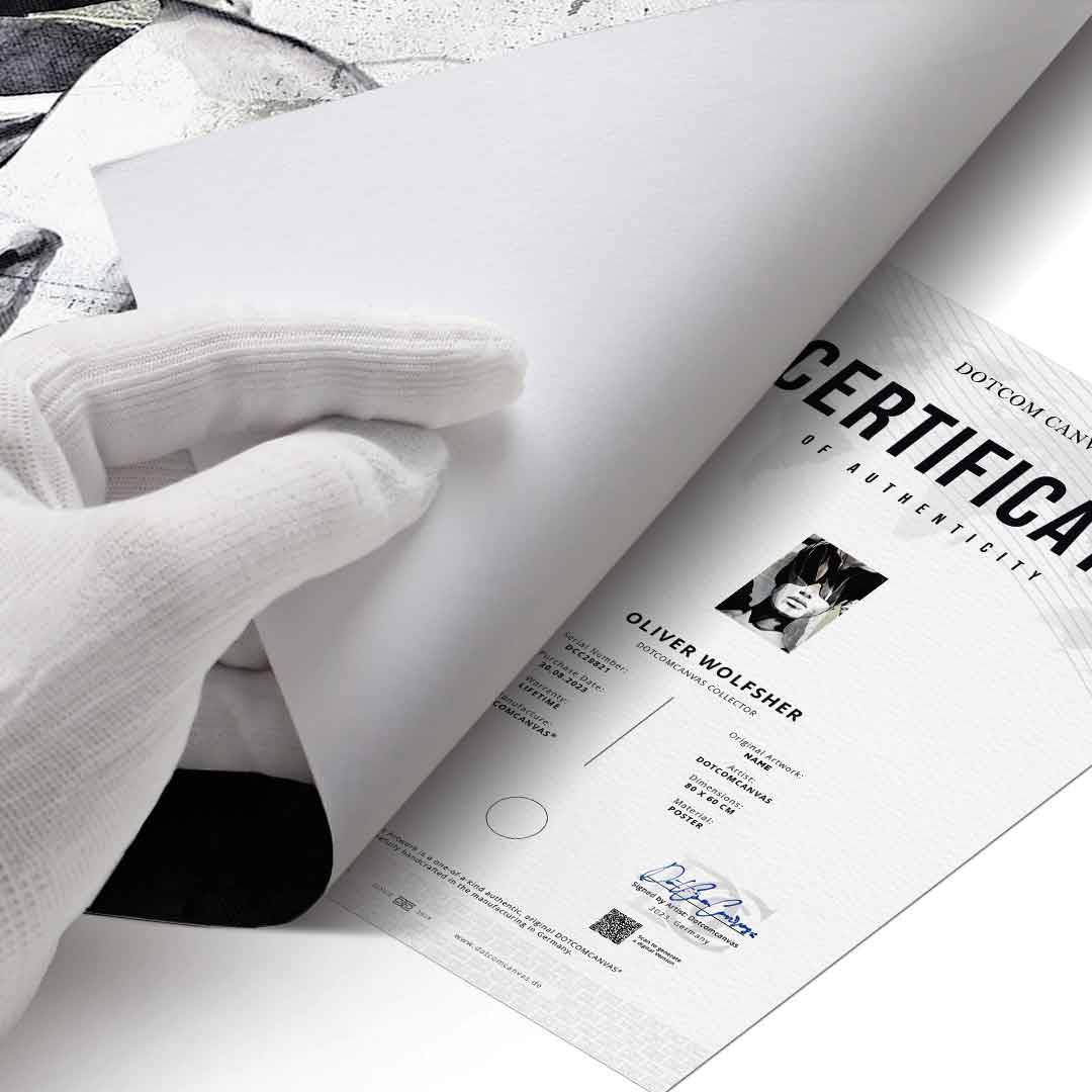 DOTCOMCANVAS® Abstract intergration Poster – Echtheitszertifikat