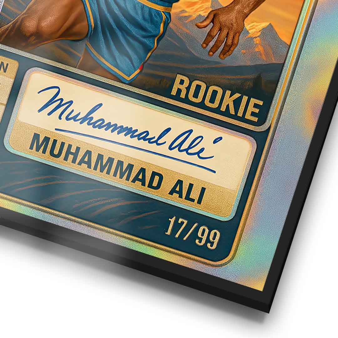 DOTCOMCANVAS Muhammad Ali Basketball Card Poster Pop Art Rahmen Detailansicht
