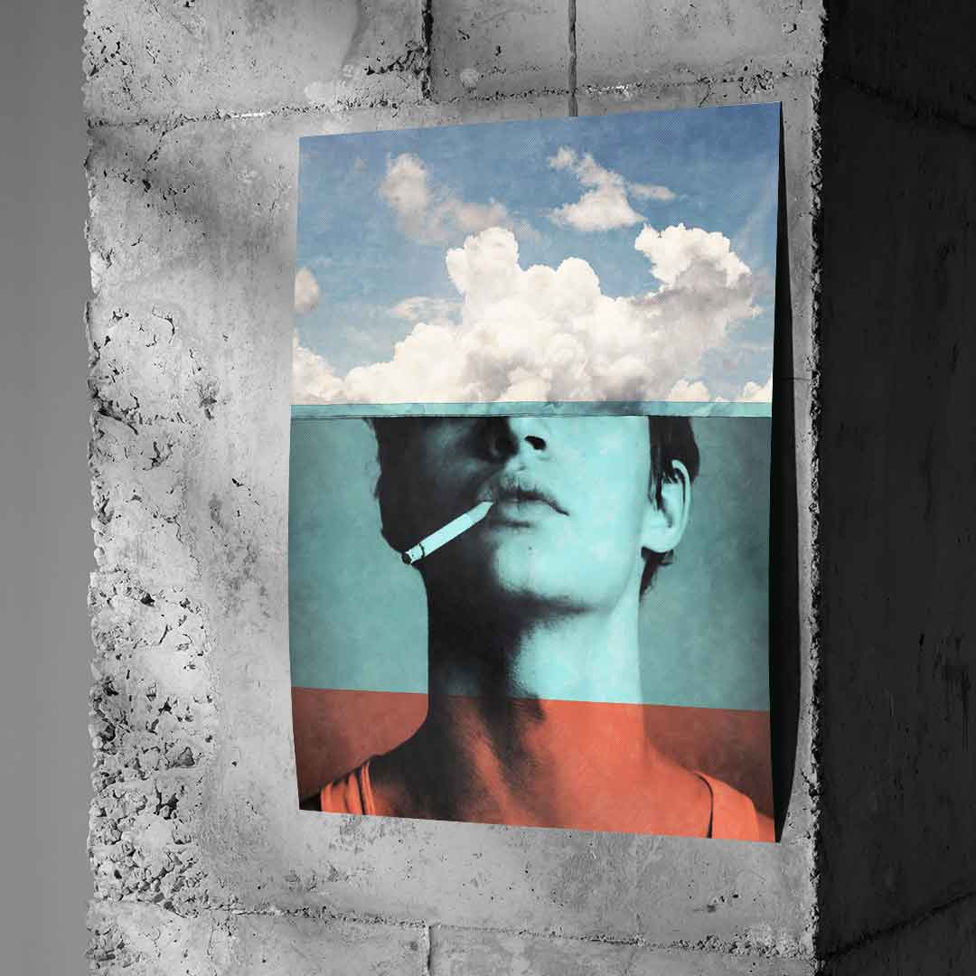DOTCOMCANVAS® Four layers Poster – an Betonwand