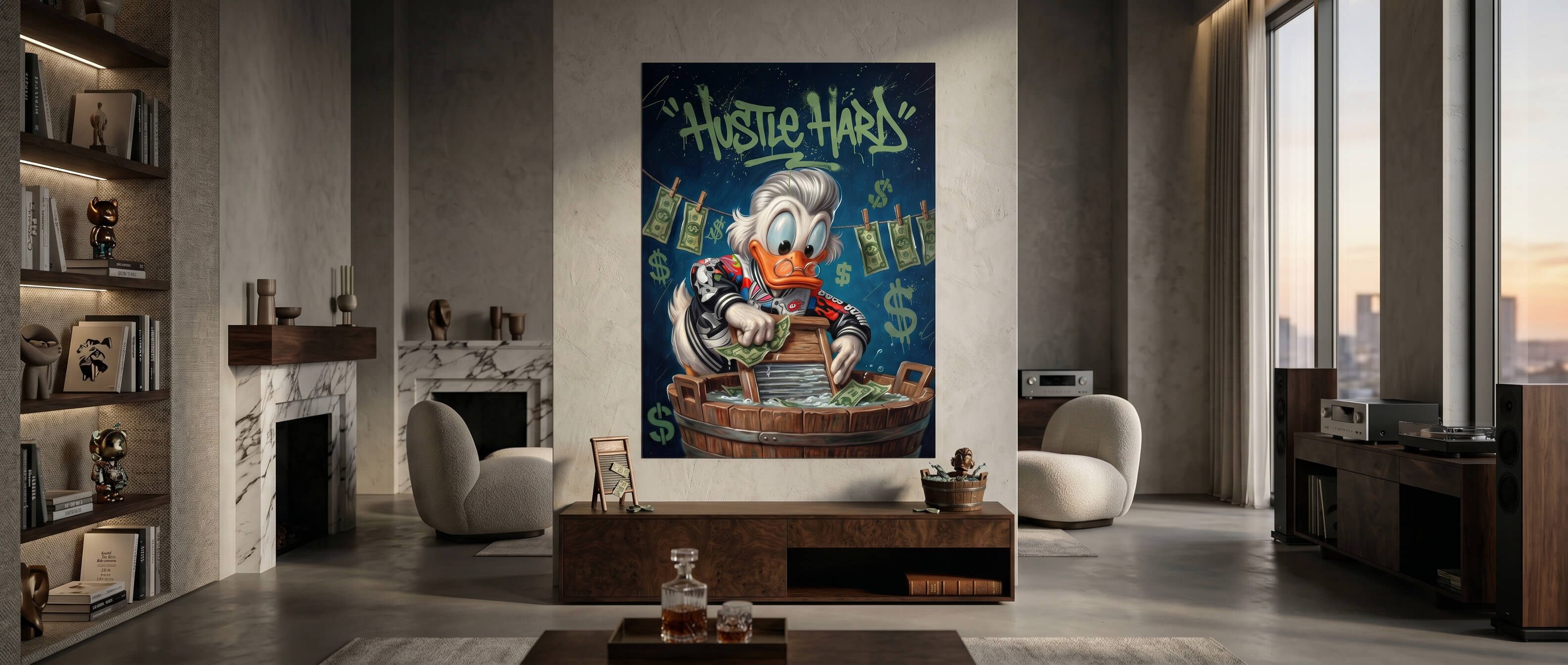 3424 Hustle Hard Poster Banner