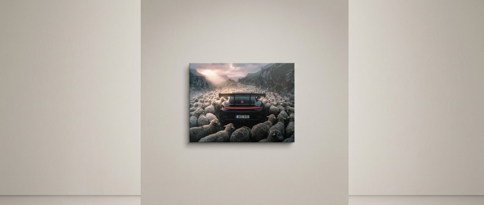 Porshe & Sheeps Poster Banner
