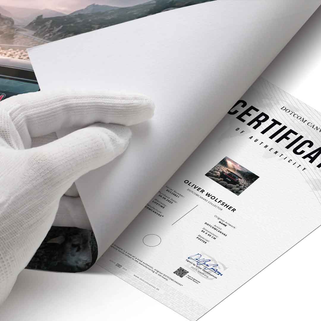 Porshe & Sheeps Poster Echtheitszertifikat