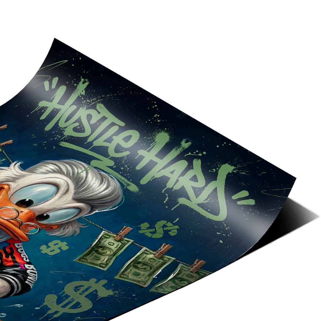 DOTCOMCANVAS® Hustle Hard Poster – Eckdetail