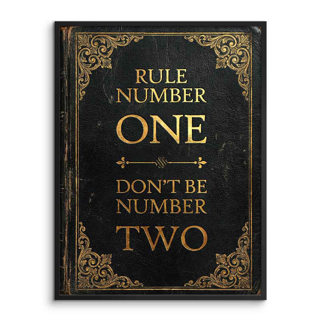 DOTCOMCANVAS® Rule Number One Poster – gerahmte Vorderansicht