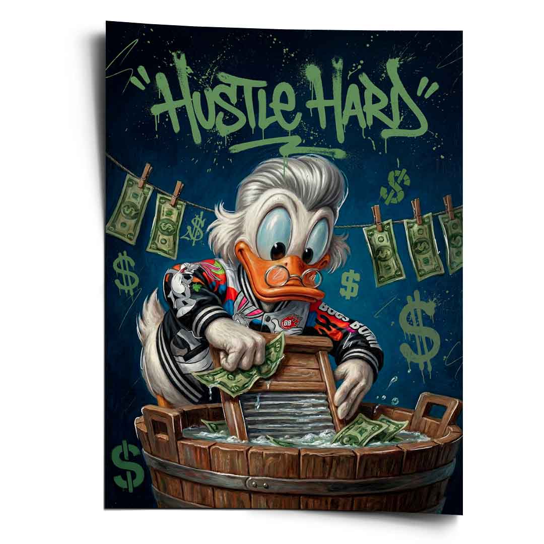 DOTCOMCANVAS® Hustle Hard Poster – Vorderansicht