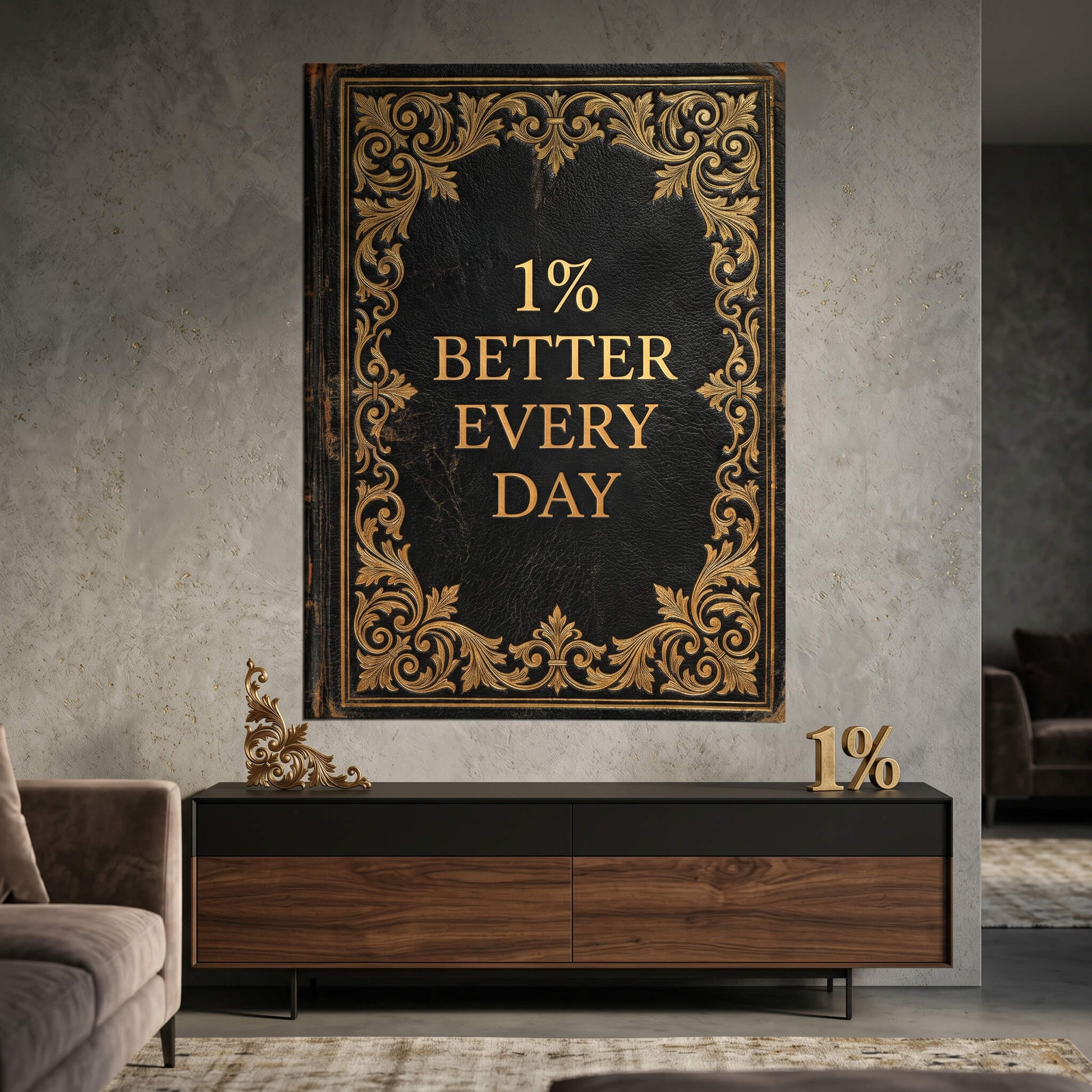 DOTCOMCANVAS® 1% better every day Poster – im Raum
