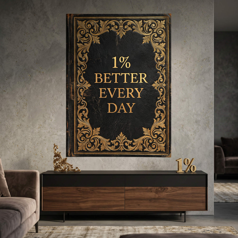 DOTCOMCANVAS® 1% better every day Poster – im Raum