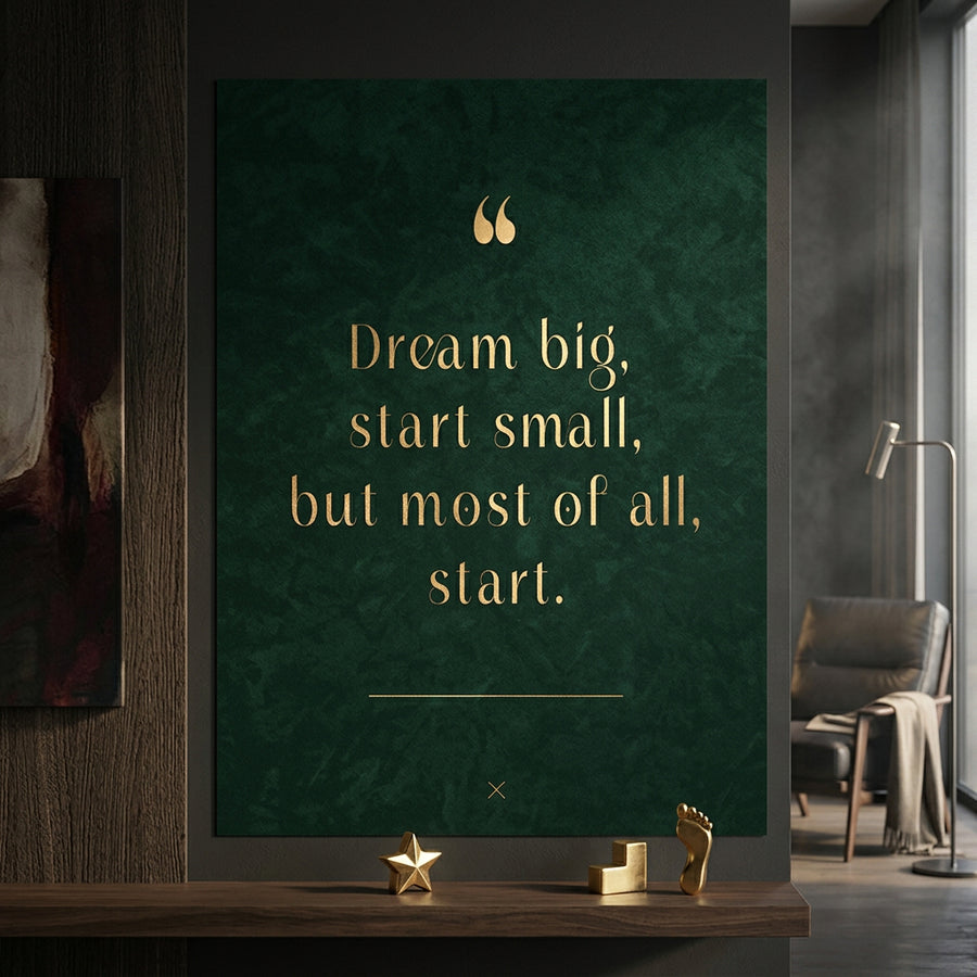 DOTCOMCANVAS Dream Big Poster im Wohnraum – motivierendes Typografie-Wandbild