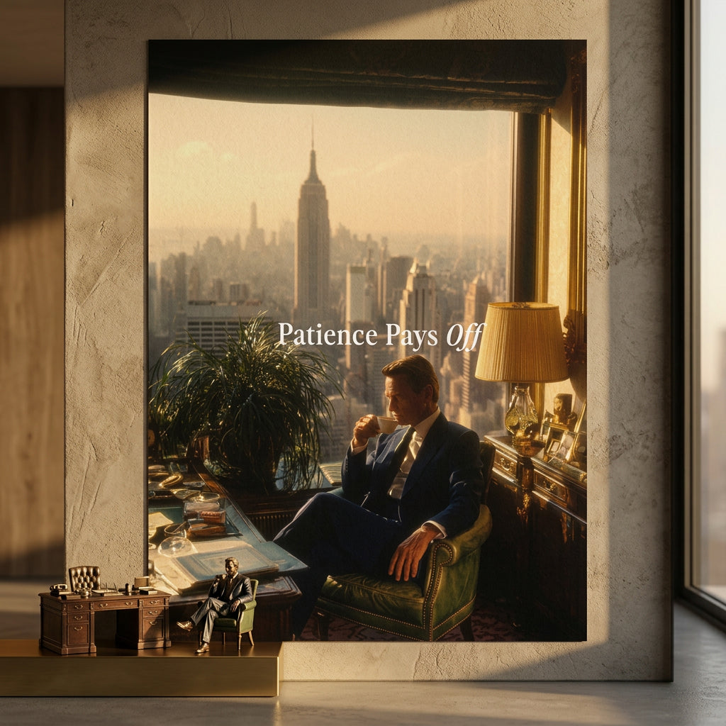 Patience Pays Off Poster Wohnzimmer Wandbild Old Money Manhattan