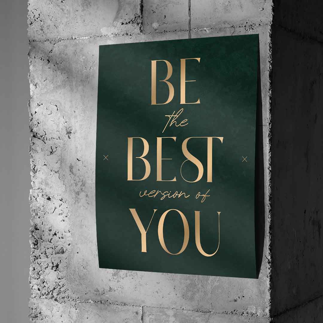 Be the Best Poster an Betonwand – Motivation Typografie