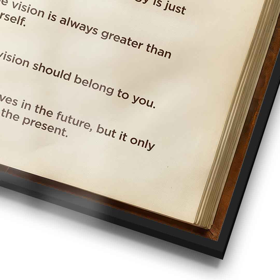 DOTCOMCANVAS® Vision Book Poster – gerahmtes Detail